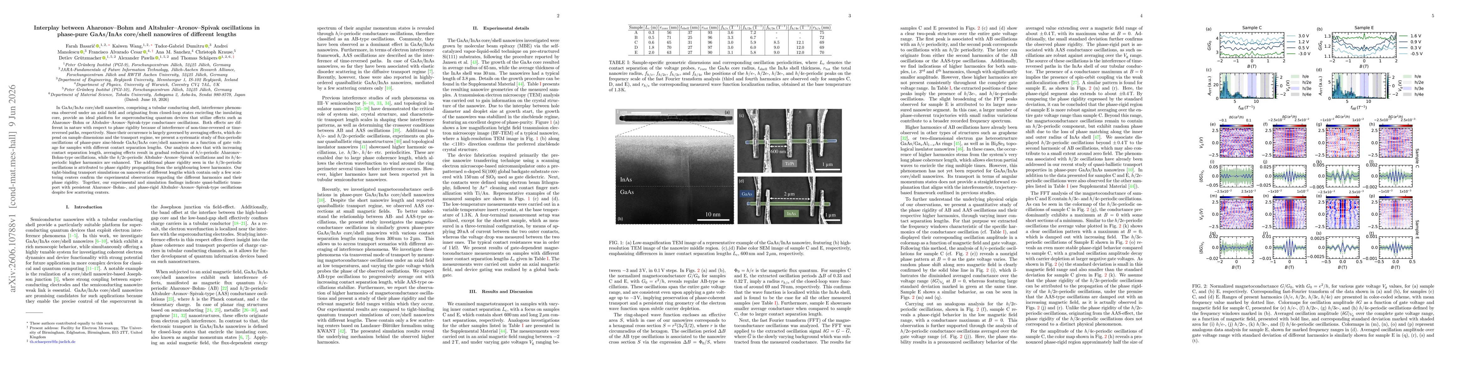 Thumbnail for Interplay between Aharonov-Bohm and Altshuler-Aronov-Spivak oscillations in phase-pure GaAs/InAs core/shell nanowires of different lengths
