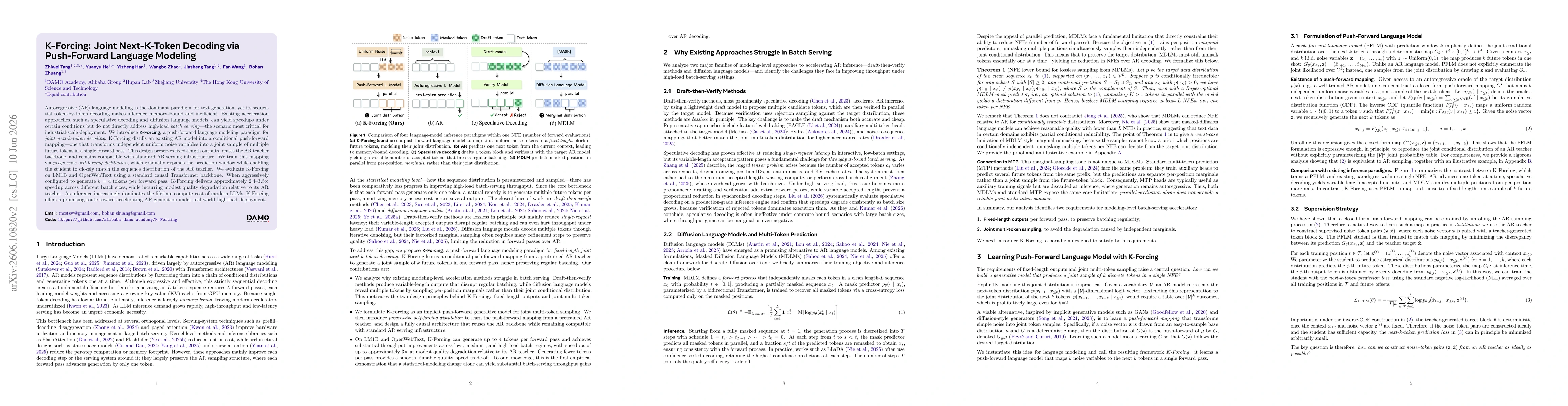 Thumbnail for K-Forcing: Joint Next-K-Token Decoding via Push-Forward Language Modeling