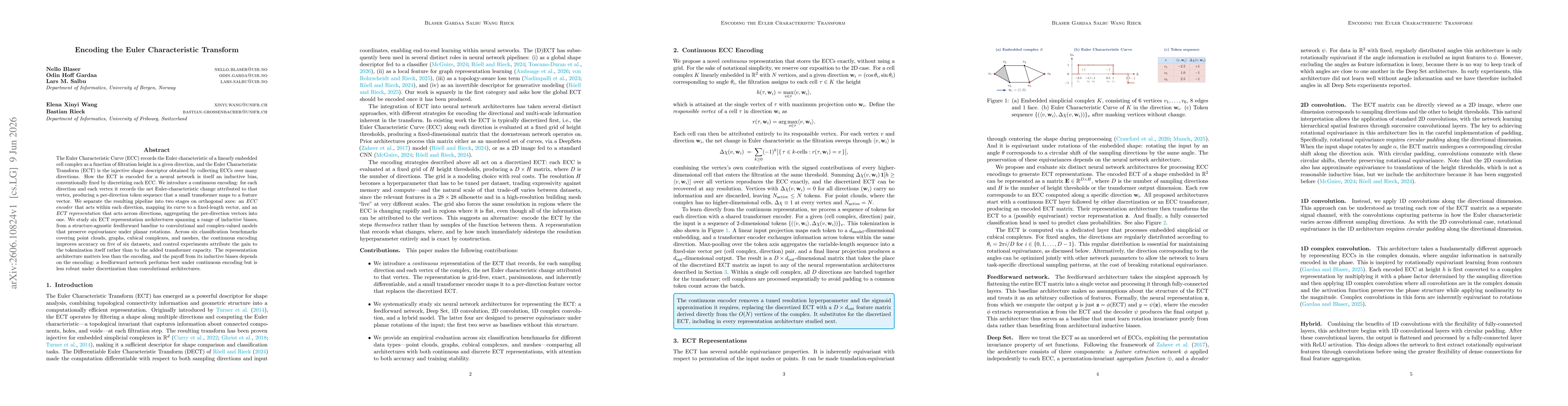 Thumbnail for Encoding the Euler Characteristic Transform