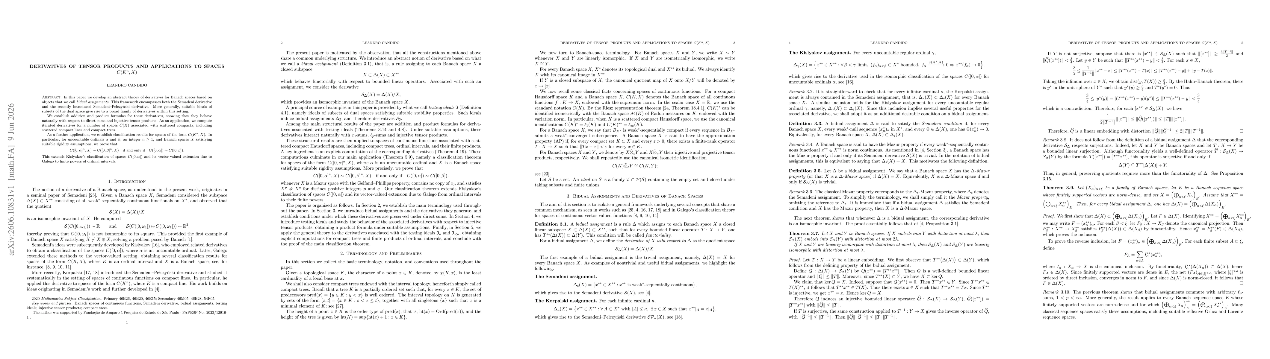 Thumbnail for Derivatives of Tensor Products and Applications to Spaces $C(K^n,X)$