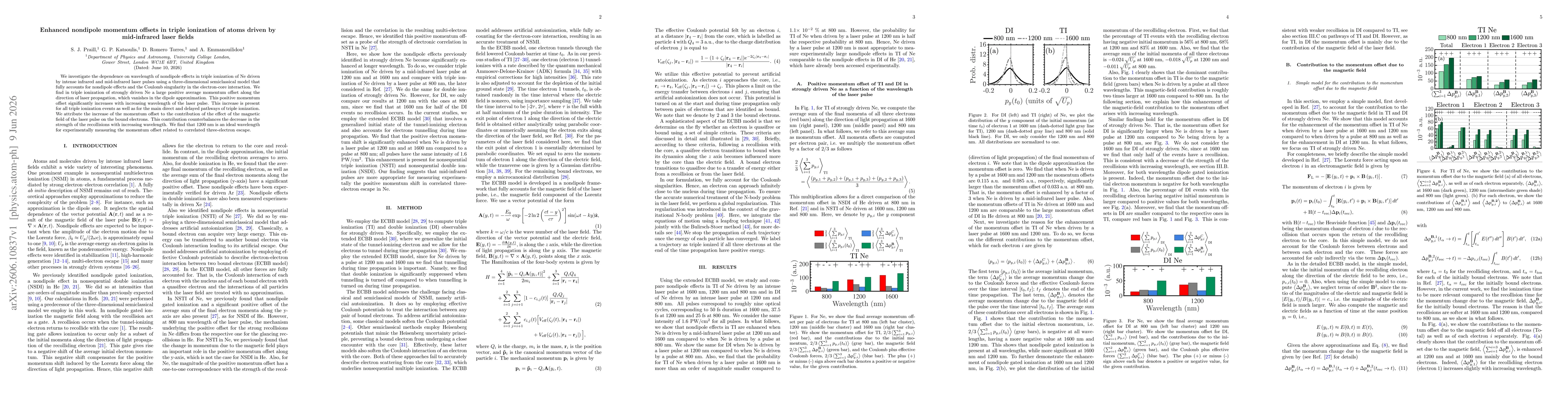 Thumbnail for Enhanced nondipole momentum offsets in triple ionization of atoms driven by mid-infrared laser fields