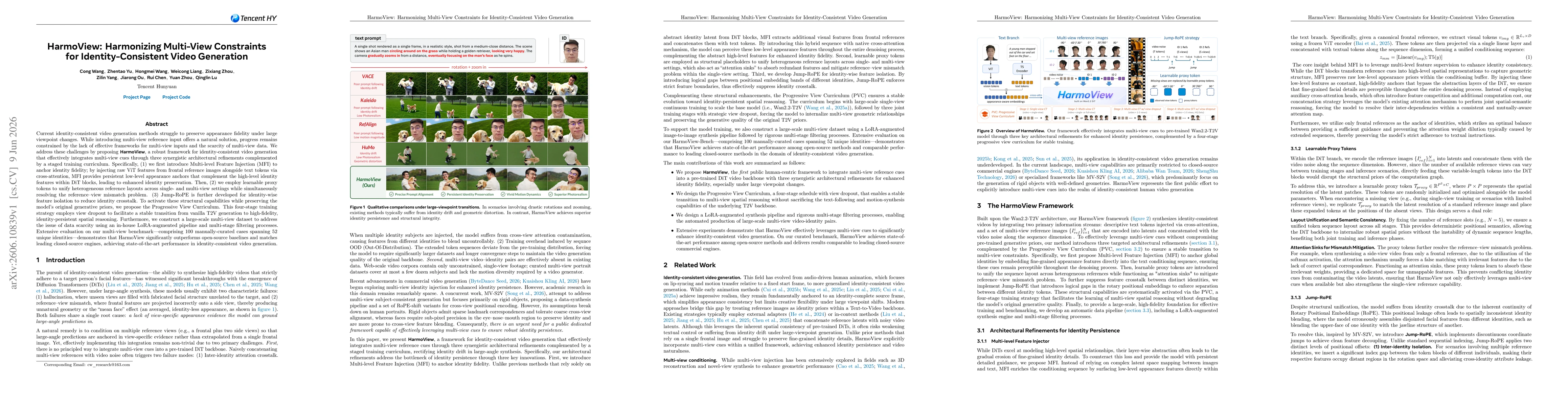Thumbnail for HarmoView: Harmonizing Multi-View Constraints for Identity-Consistent Video Generation
