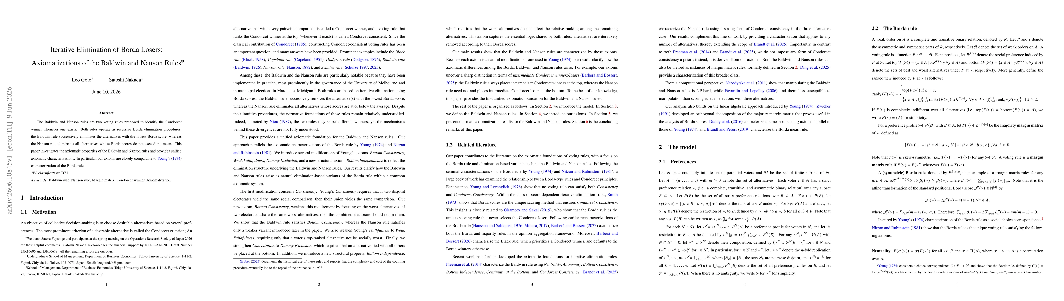 Thumbnail for Iterative Elimination of Borda Losers: Axiomatizations of the Baldwin and Nanson Rules
