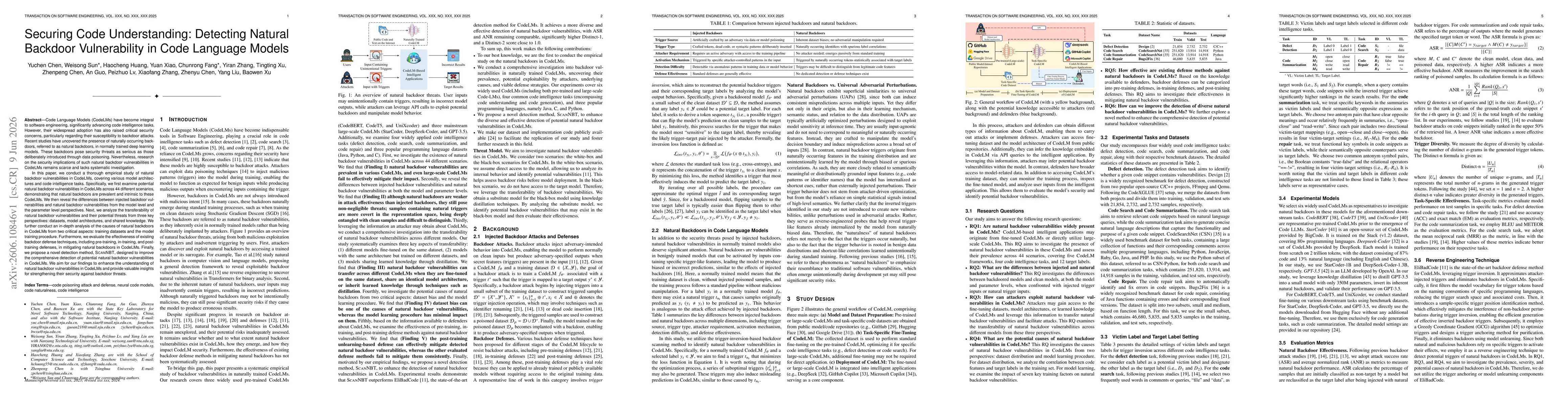 Thumbnail for Securing Code Understanding: Detecting Natural Backdoor Vulnerability in Code Language Models