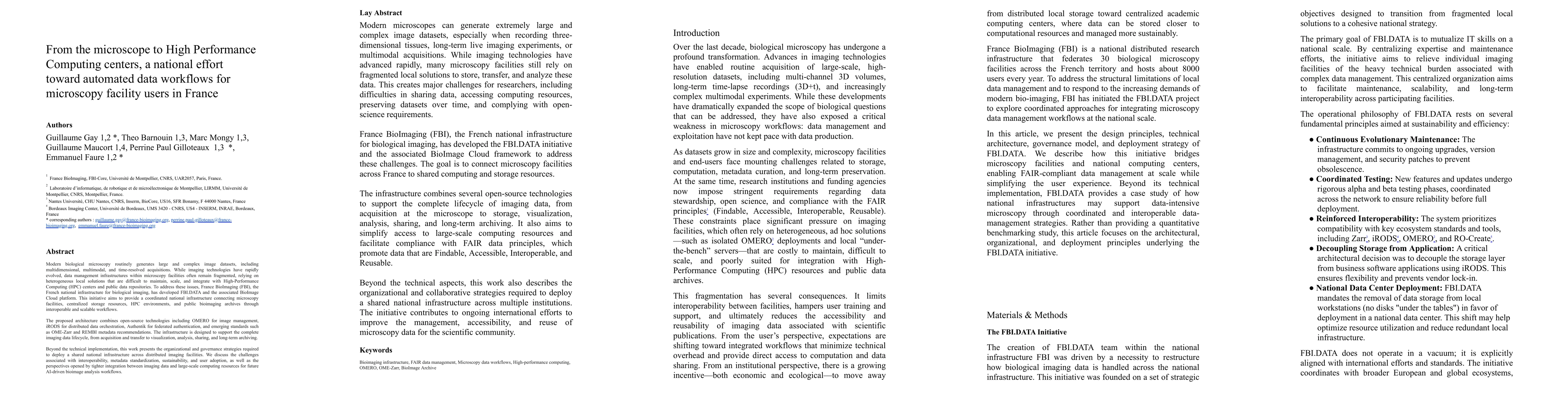 Thumbnail for From the microscope to High Performance Computing centers, a national effort toward automated data workflows for microscopy facility users in France