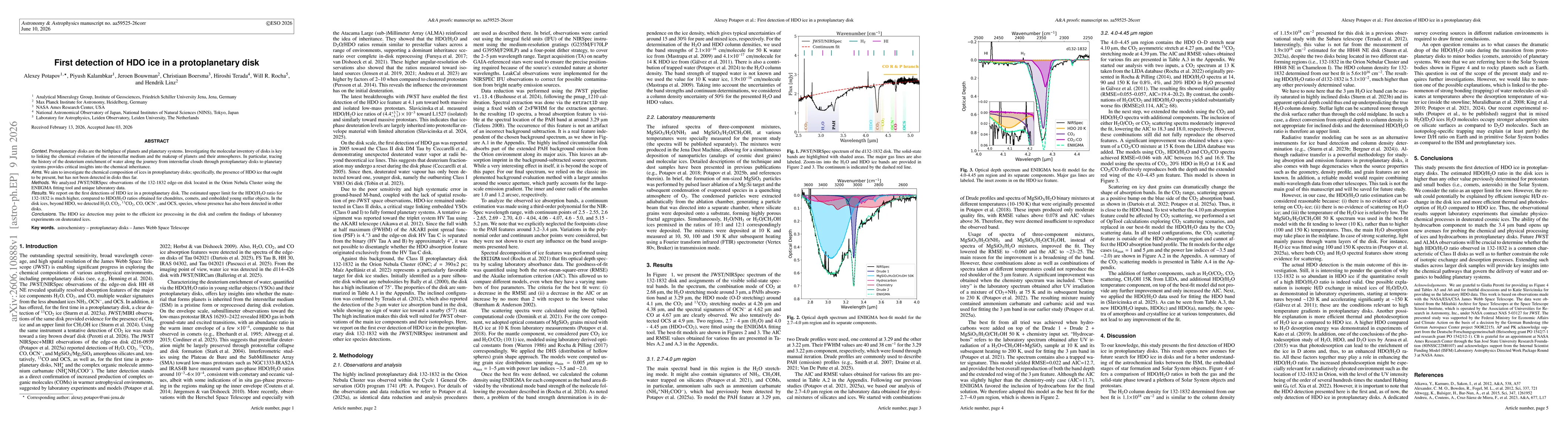 Thumbnail for First detection of HDO ice in a protoplanetary disk