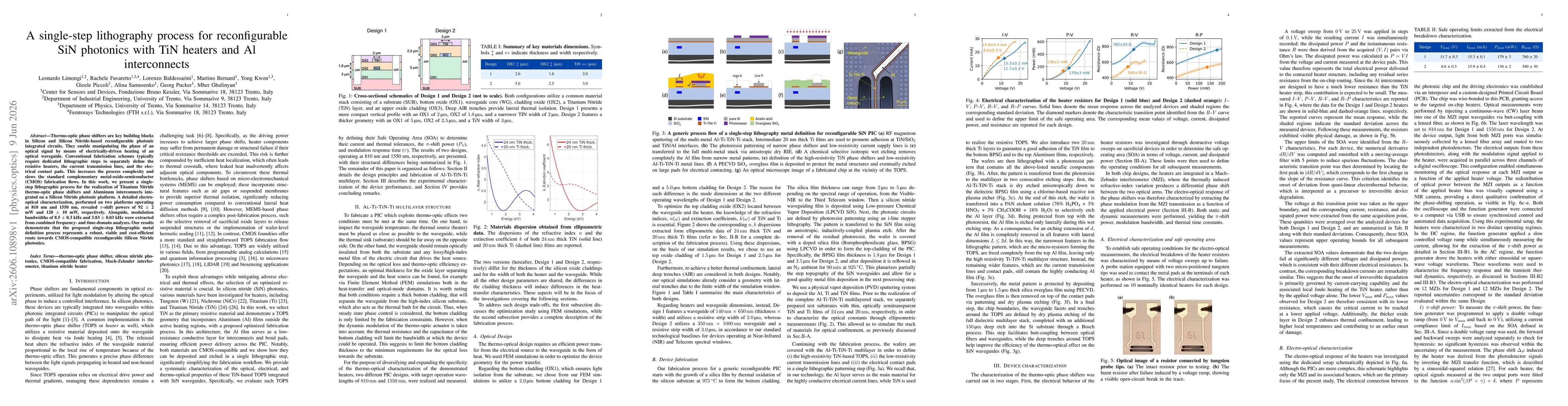 Thumbnail for A single-step lithography process for reconfigurable SiN photonics with TiN heaters and Al interconnects