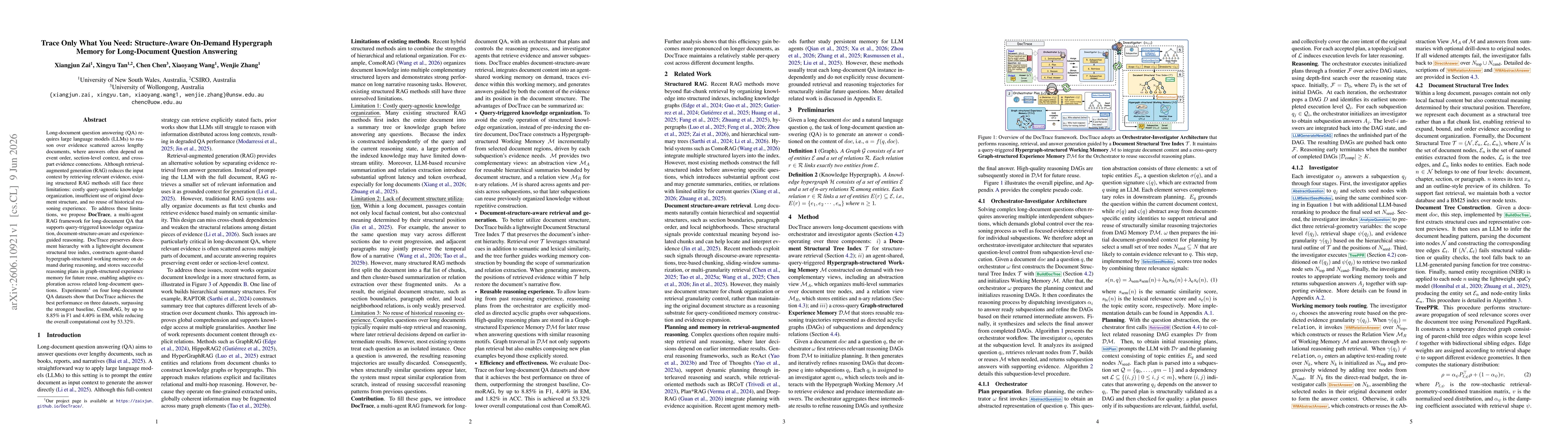 Thumbnail for Trace Only What You Need: Structure-Aware On-Demand Hypergraph Memory for Long-Document Question Answering
