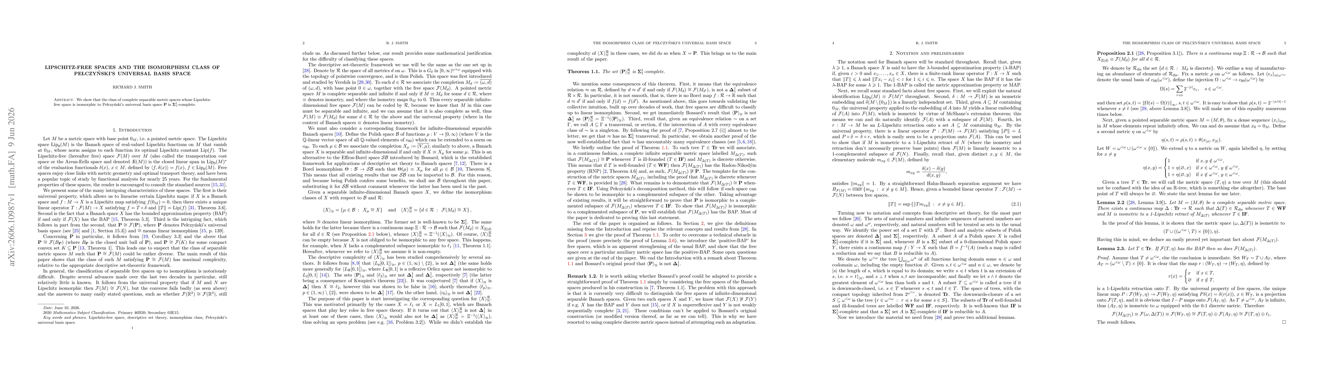 Thumbnail for Lipschitz-free spaces and the isomorphism class of Pełczyński's universal basis space