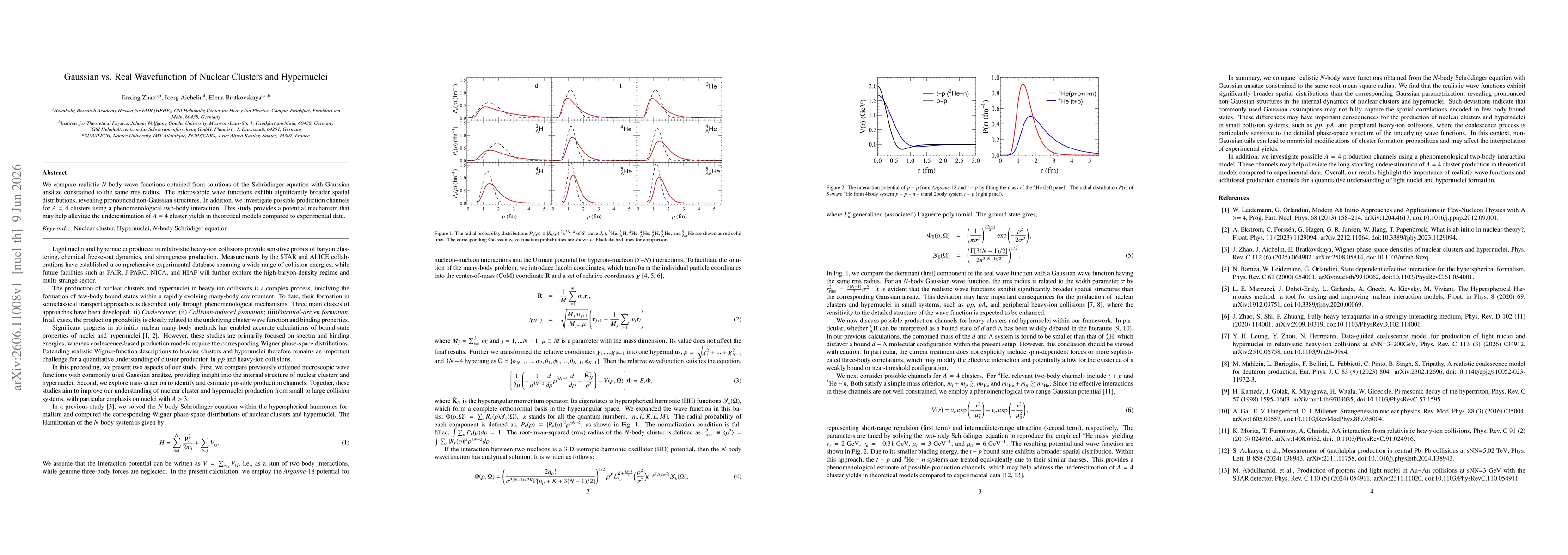 Thumbnail for Gaussian vs. Real Wavefunction of Nuclear Clusters and Hypernuclei