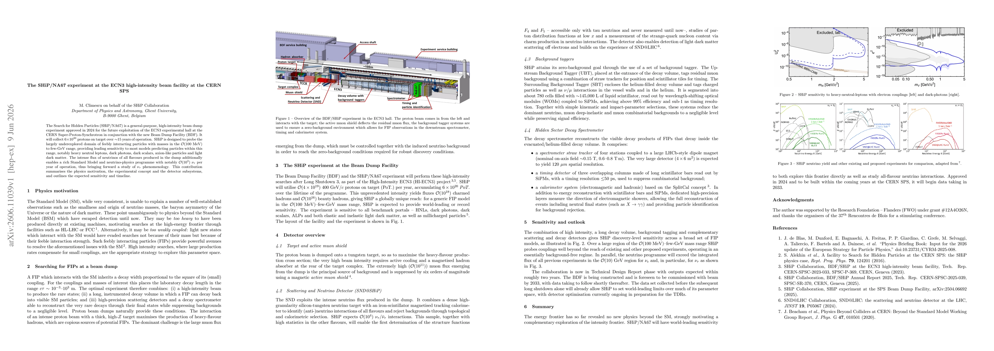 Thumbnail for The SHiP/NA67 experiment at the ECN3 high-intensity beam facility at the CERN SPS