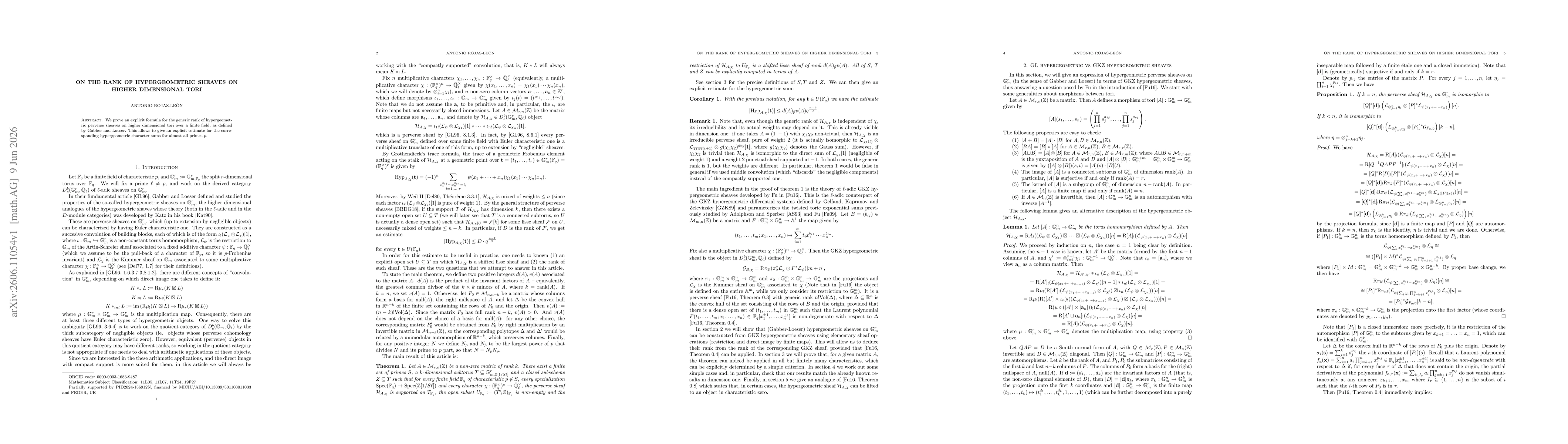 Thumbnail for On the rank of hypergeometric sheaves on higher dimensional tori