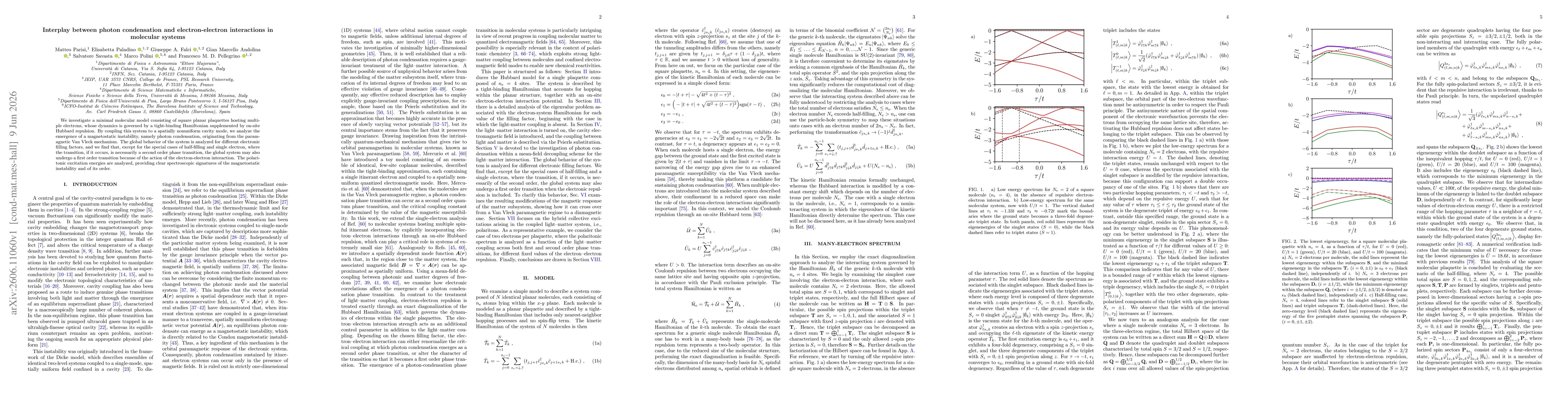 Thumbnail for Interplay between photon condensation and electron-electron interactions in molecular systems