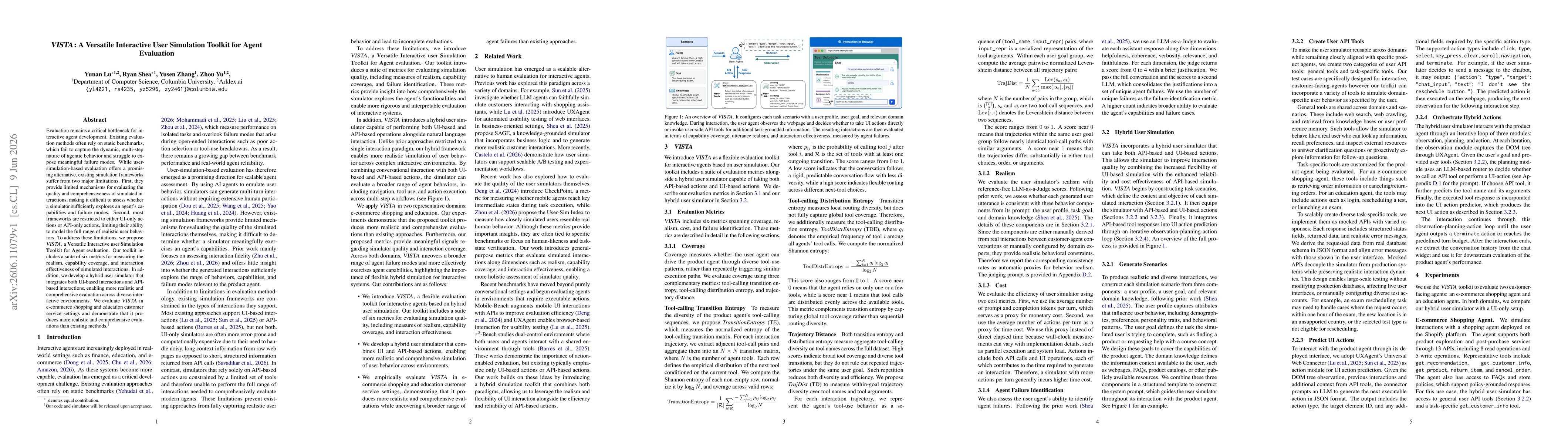 Thumbnail for VISTA: A Versatile Interactive User Simulation Toolkit for Agent Evaluation