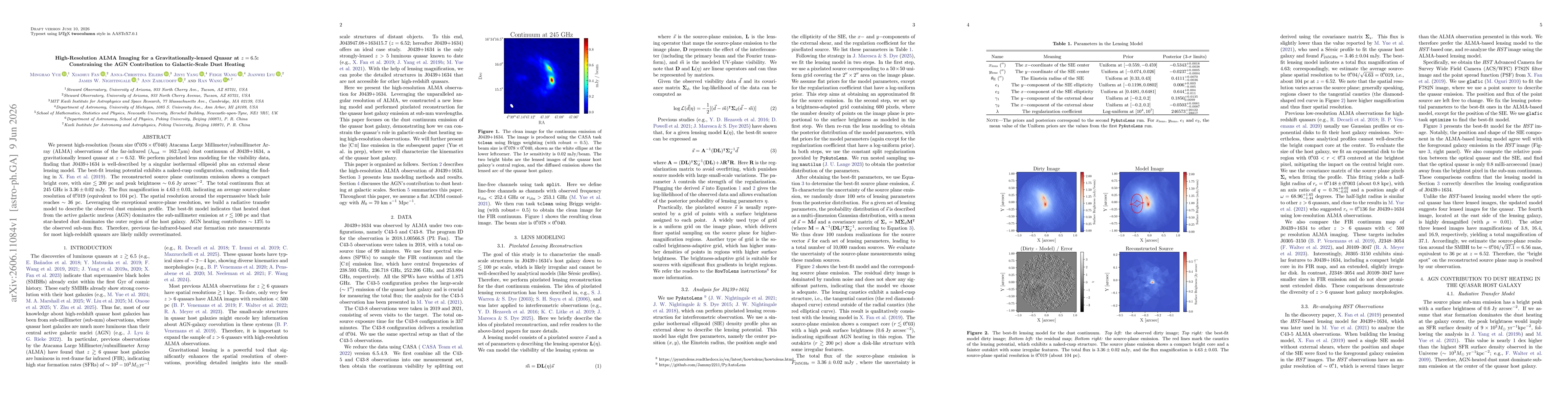 Thumbnail for High-Resolution ALMA Imaging for a Gravitationally-lensed Quasar at $z=6.5$: Constraining the AGN Contribution to Galactic-Scale Dust Heating