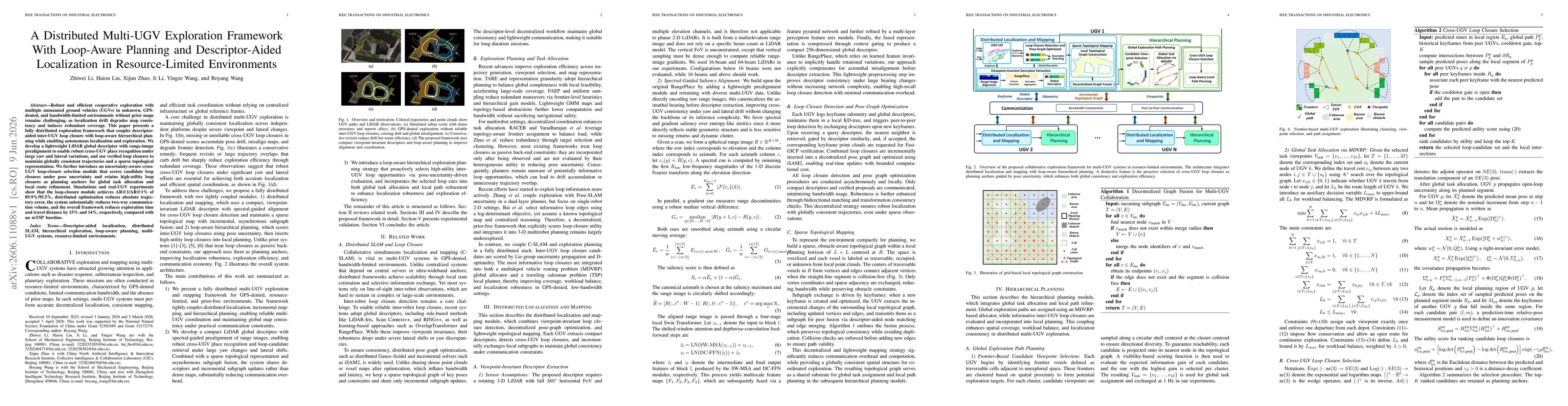 Thumbnail for A Distributed Multi-UGV Exploration Framework With Loop-Aware Planning and Descriptor-Aided Localization in Resource-Limited Environments