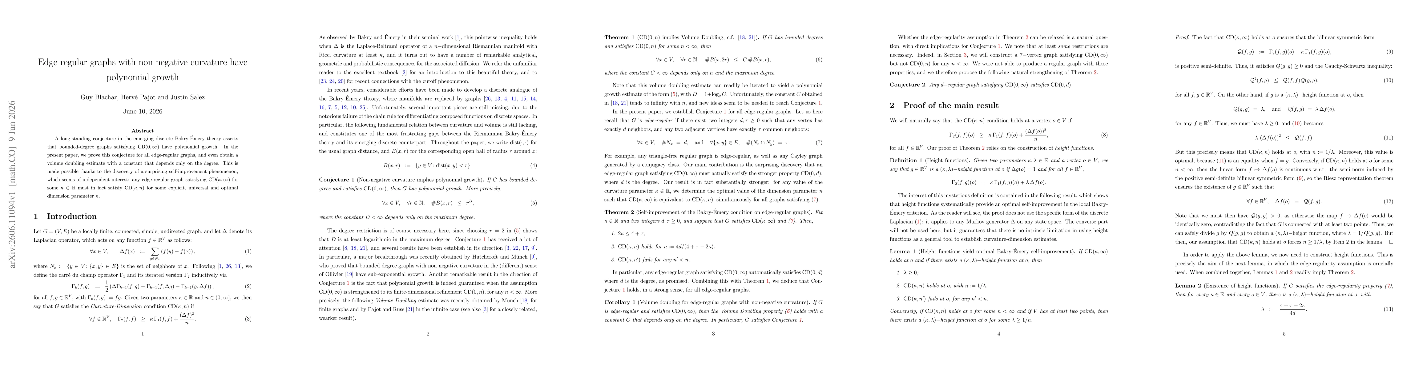 Thumbnail for Edge-regular graphs with non-negative curvature have polynomial growth