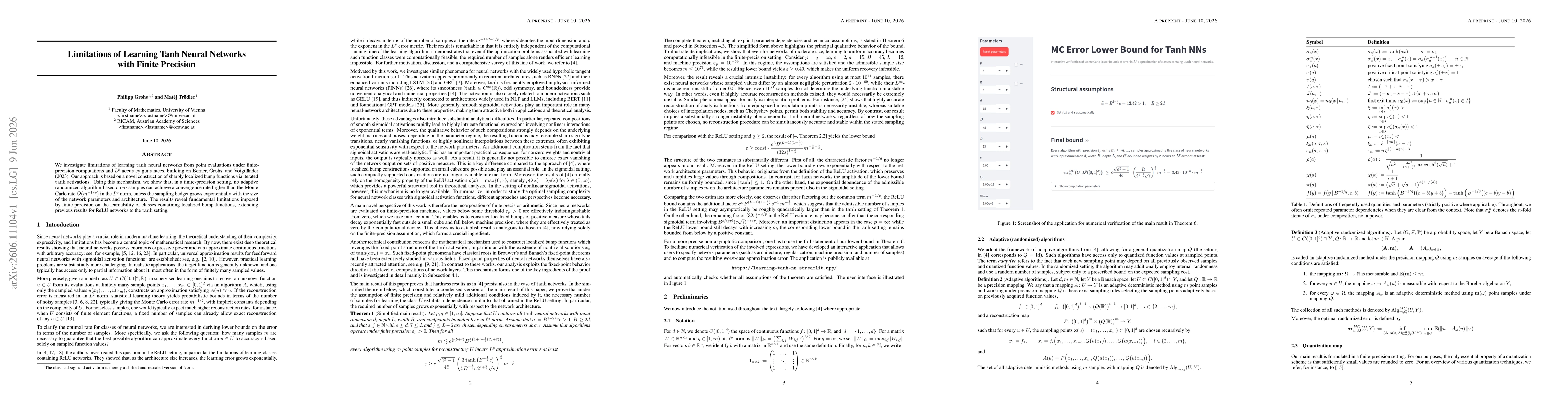 Thumbnail for Limitations of Learning Tanh Neural Networks with Finite Precision