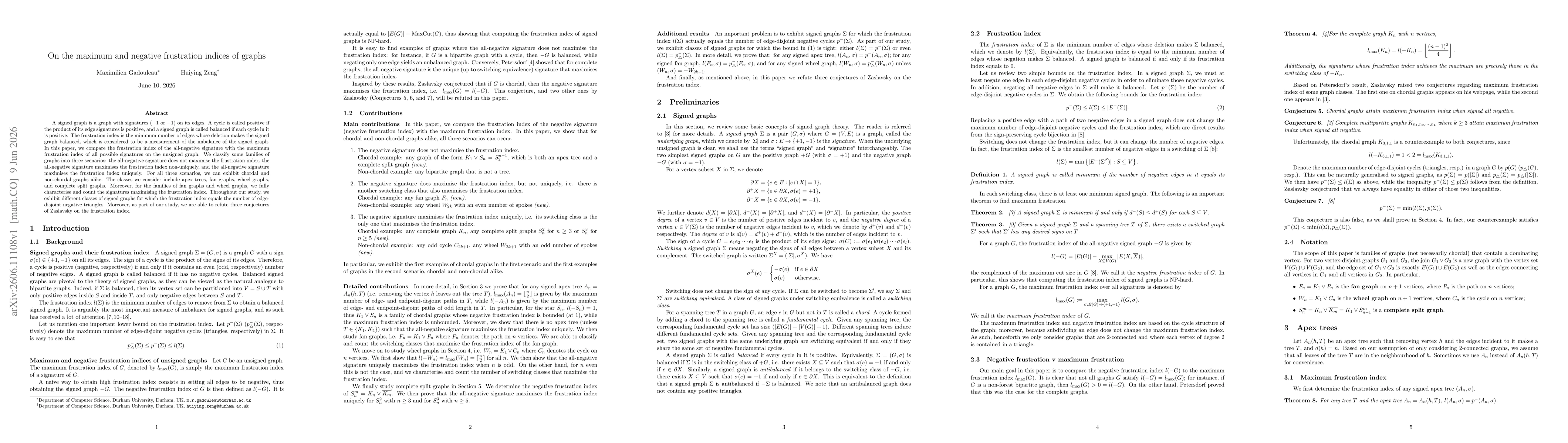 Thumbnail for On the maximum and negative frustration indices of graphs