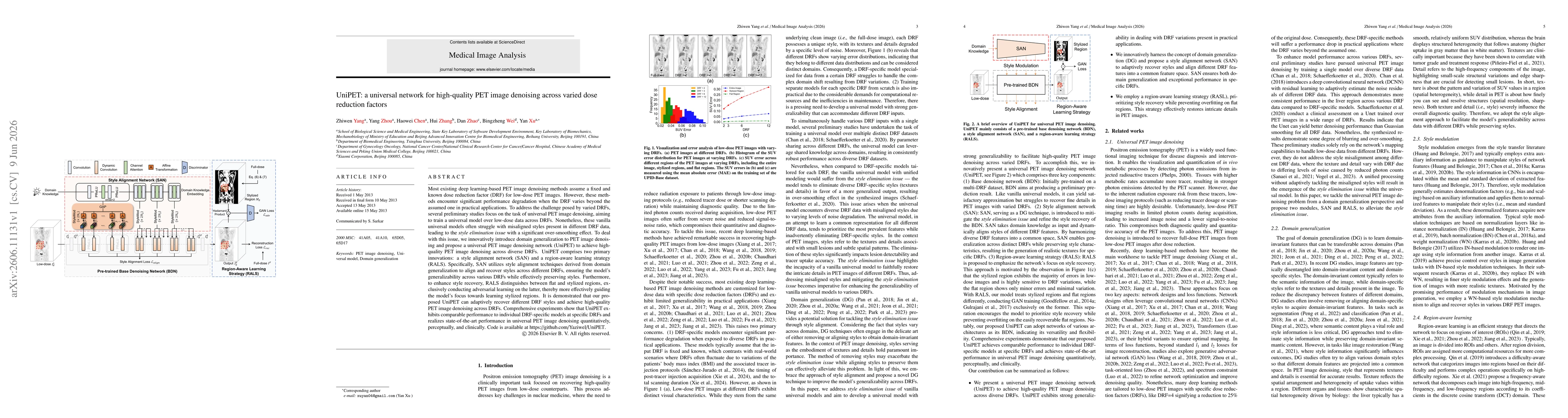 Thumbnail for UniPET: a universal network for high-quality PET image denoising across varied dose reduction factors