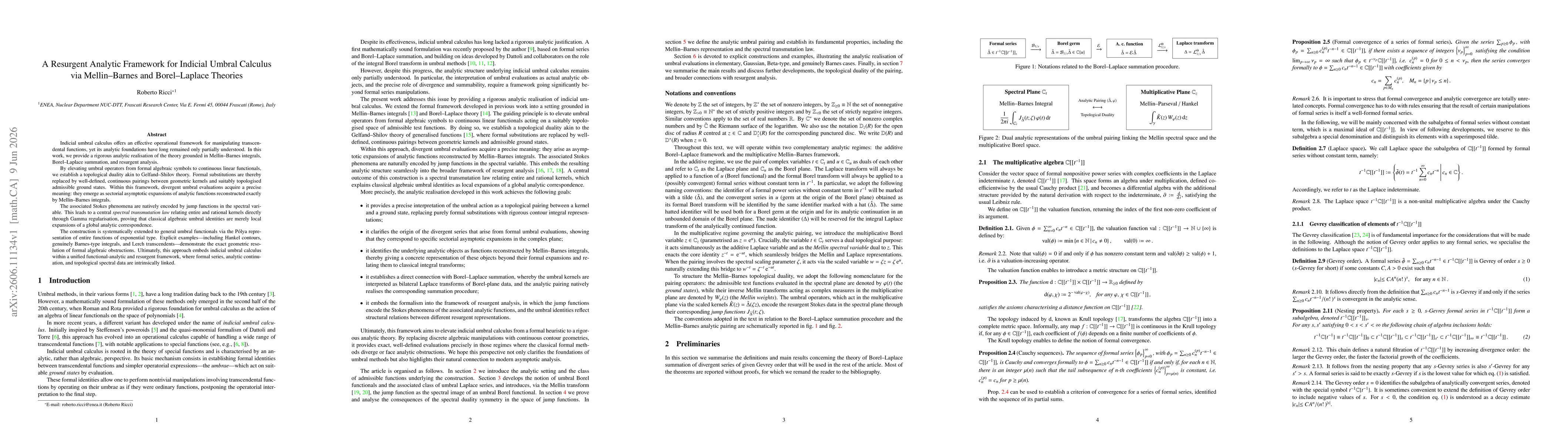 Thumbnail for A Resurgent Analytic Framework for Indicial Umbral Calculus via Mellin-Barnes and Borel-Laplace Theories