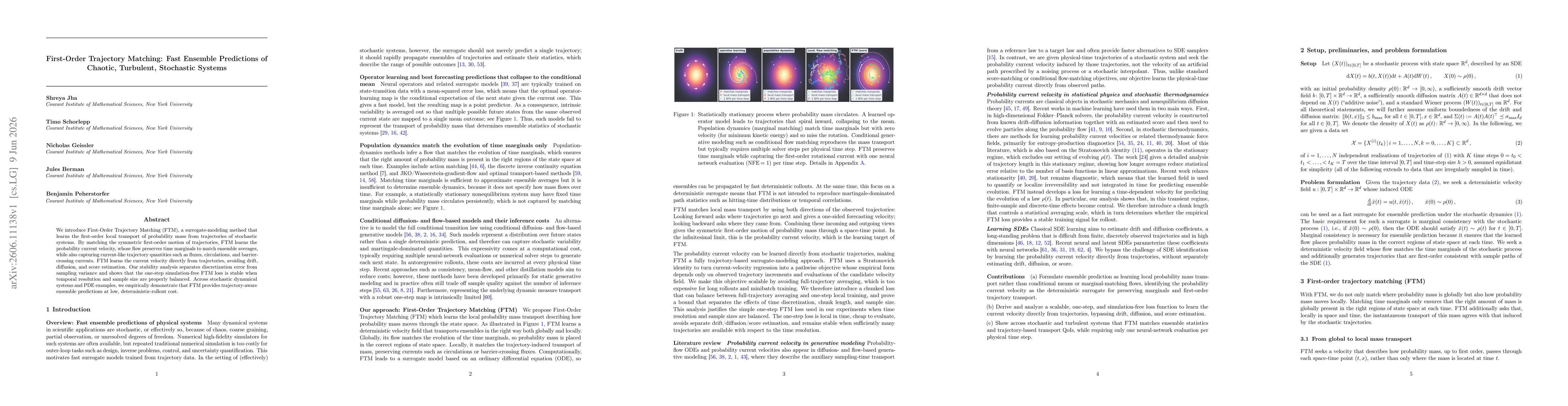 Thumbnail for First-Order Trajectory Matching: Fast Ensemble Predictions of Chaotic, Turbulent, Stochastic Systems