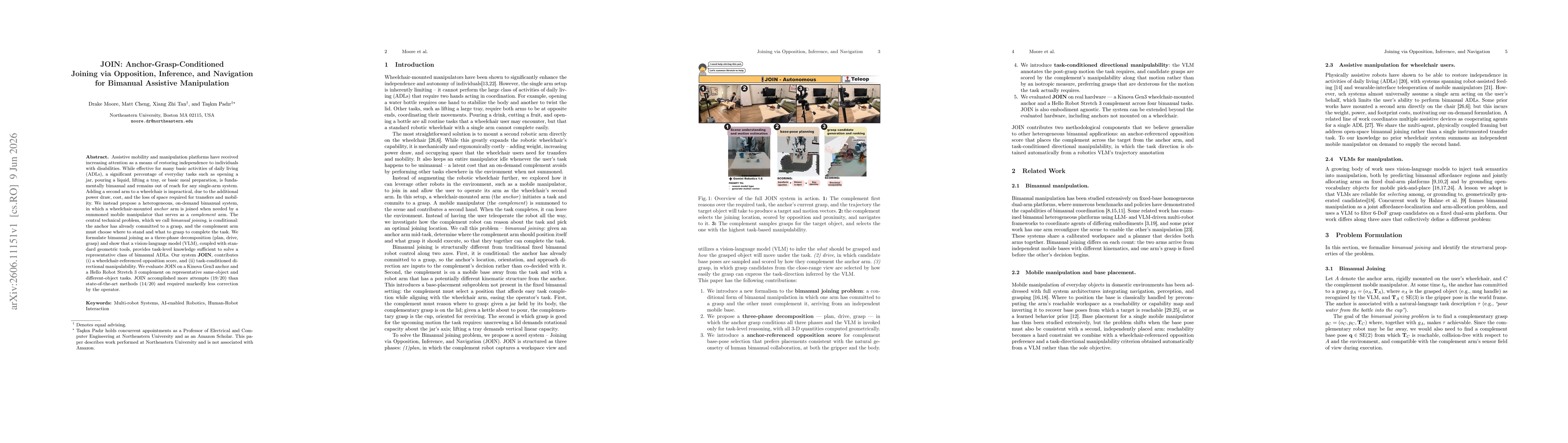Thumbnail for JOIN: Anchor-Grasp-Conditioned Joining via Opposition, Inference, and Navigation for Bimanual Assistive Manipulation
