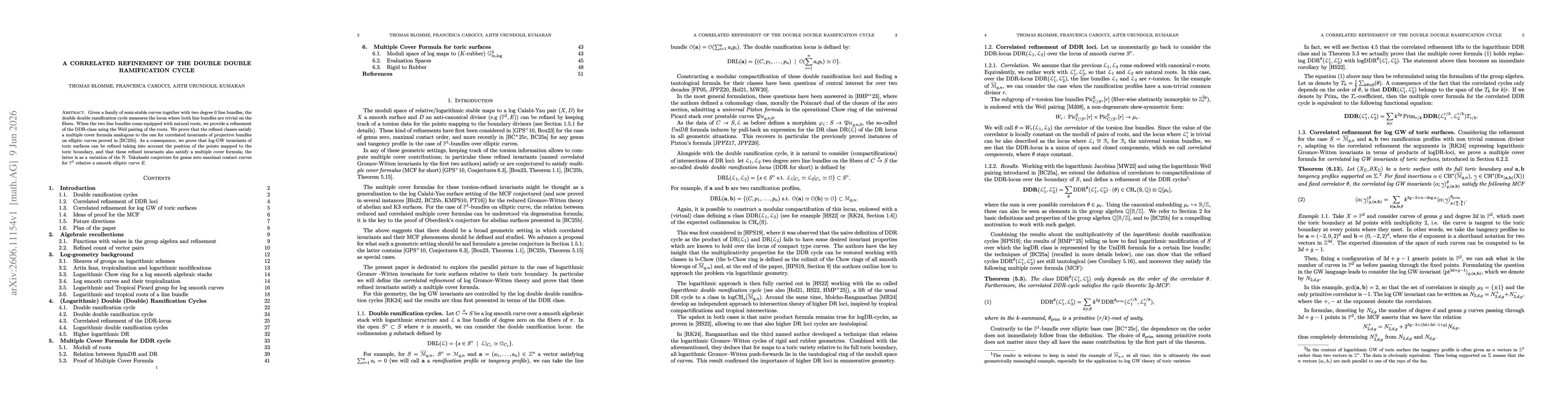 Thumbnail for A correlated refinement of the double double ramification cycle