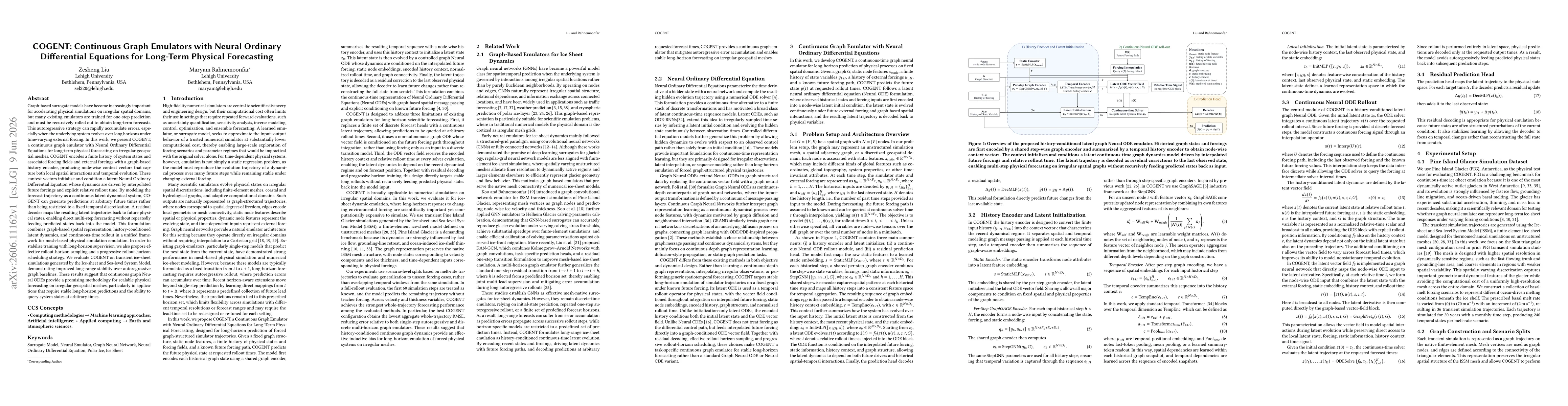 Thumbnail for COGENT: Continuous Graph Emulators with Neural Ordinary Differential Equations for Long-Term Physical Forecasting