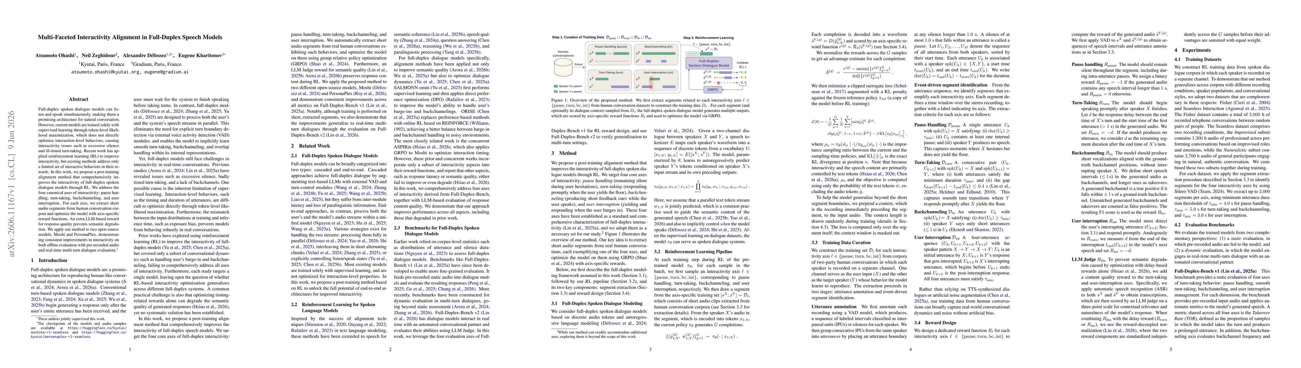 Thumbnail for Multi-Faceted Interactivity Alignment in Full-Duplex Speech Models