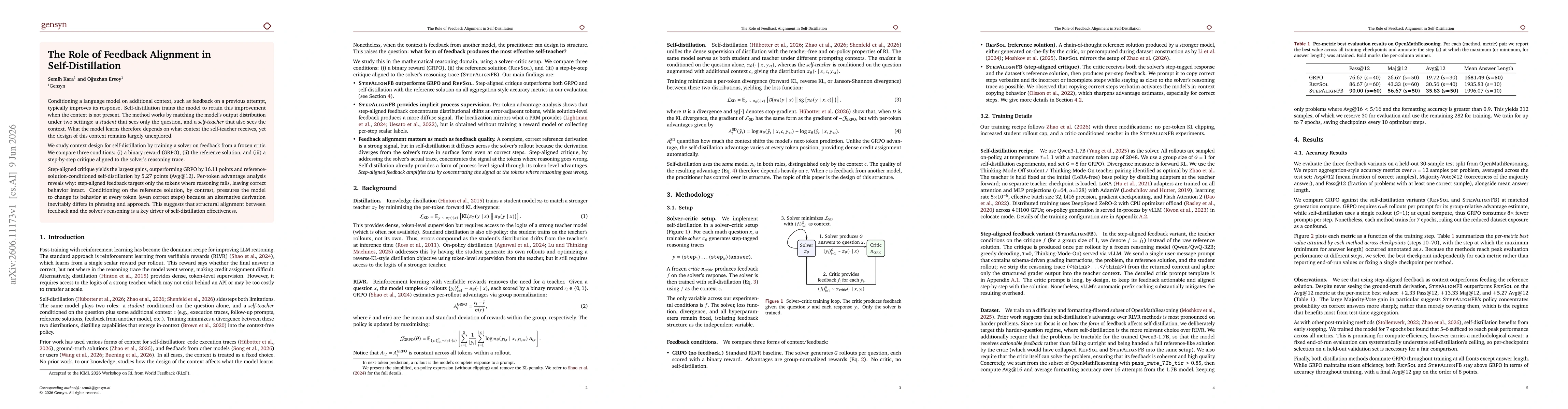 Thumbnail for The Role of Feedback Alignment in Self-Distillation