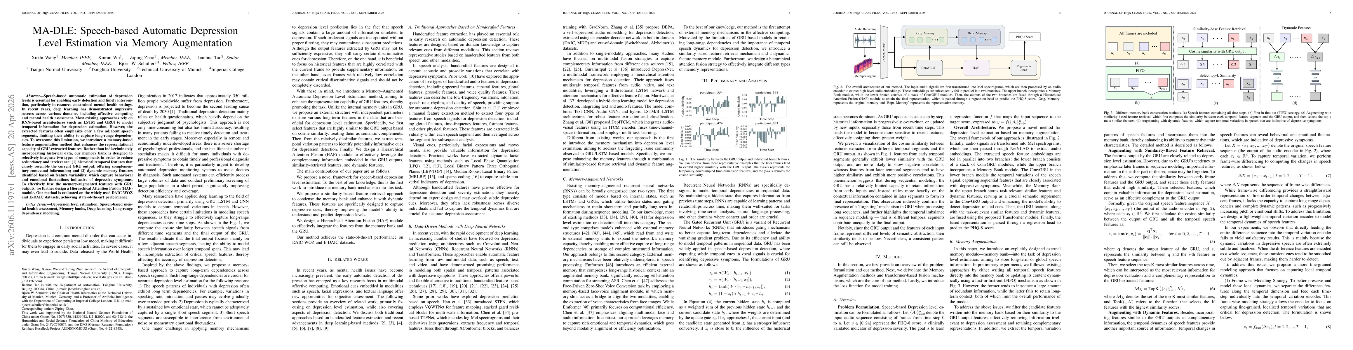 Thumbnail for MA-DLE: Speech-based Automatic Depression Level Estimation via Memory Augmentation