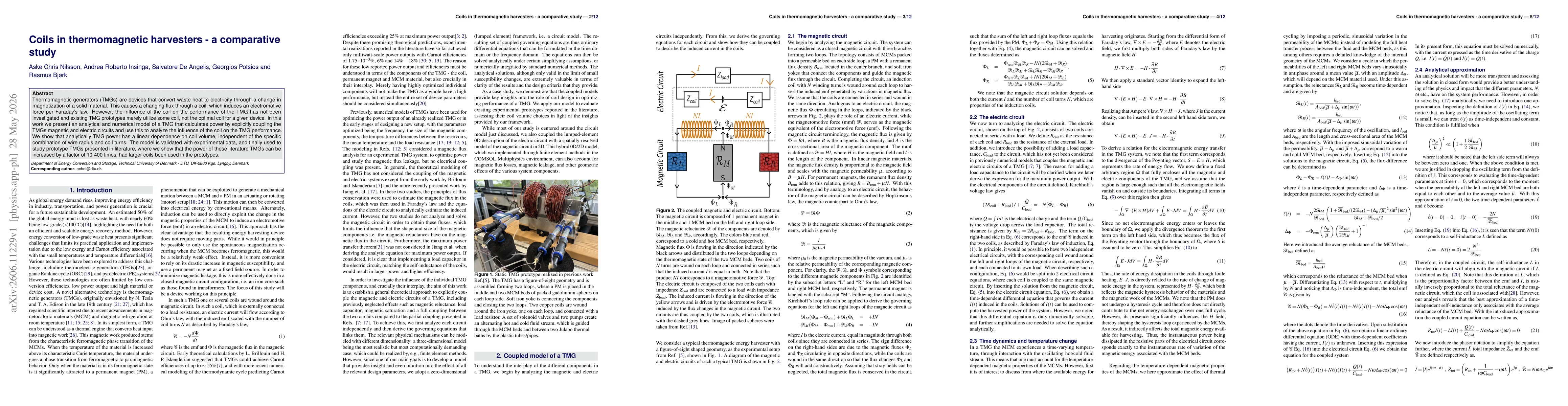 Thumbnail for Coils in thermomagnetic harvesters -- a comparative study