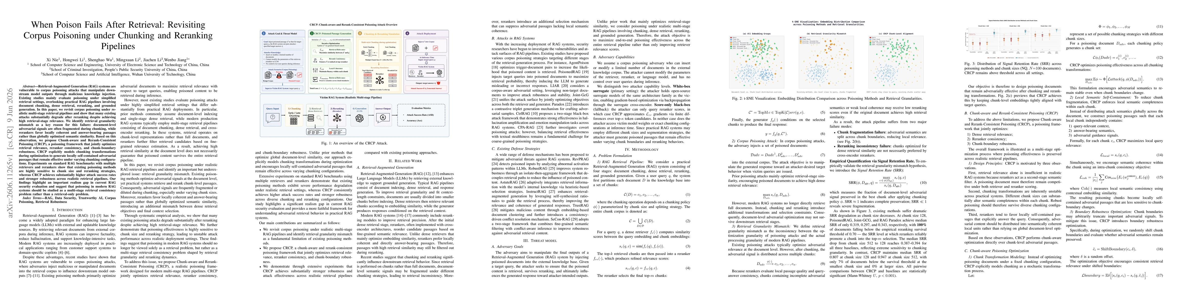 Thumbnail for When Poison Fails After Retrieval: Revisiting Corpus Poisoning under Chunking and Reranking Pipelines