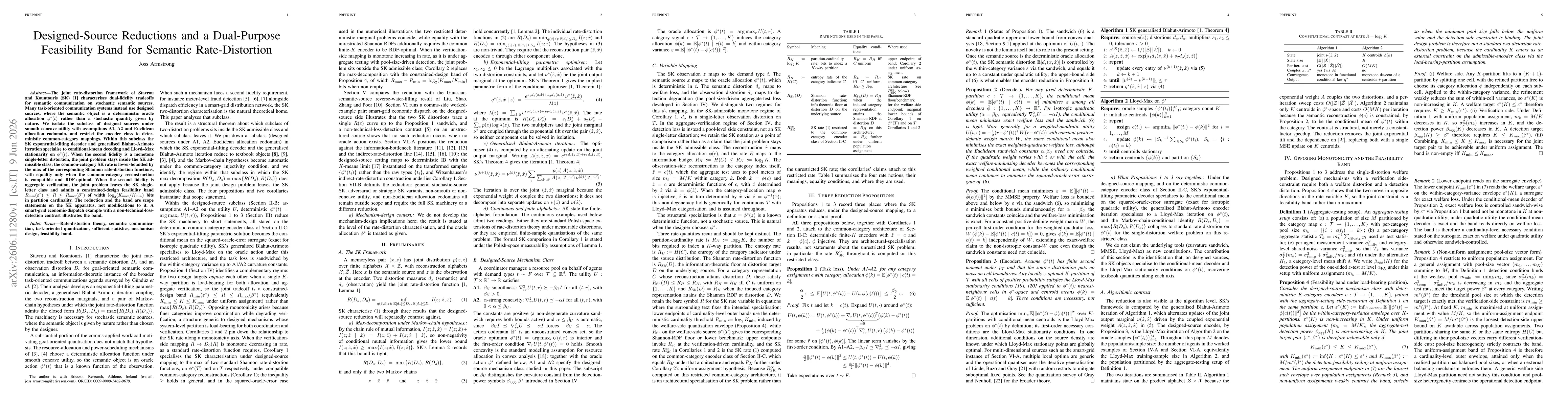 Thumbnail for Designed-Source Reductions and a Dual-Purpose Feasibility Band for Semantic Rate-Distortion