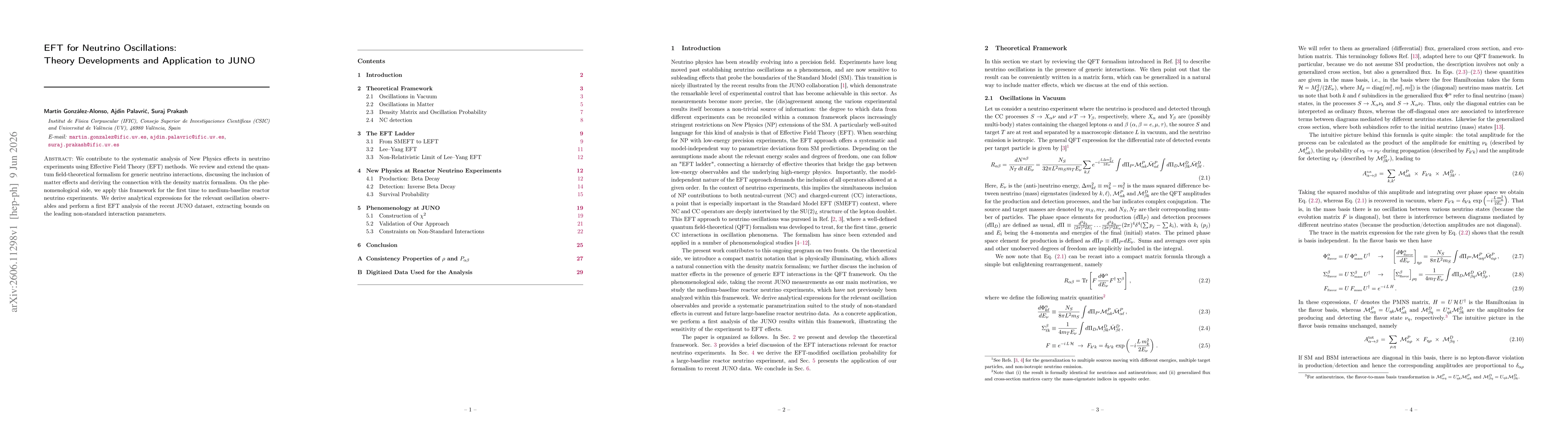 Thumbnail for EFT for Neutrino Oscillations: Theory Developments and Application to JUNO