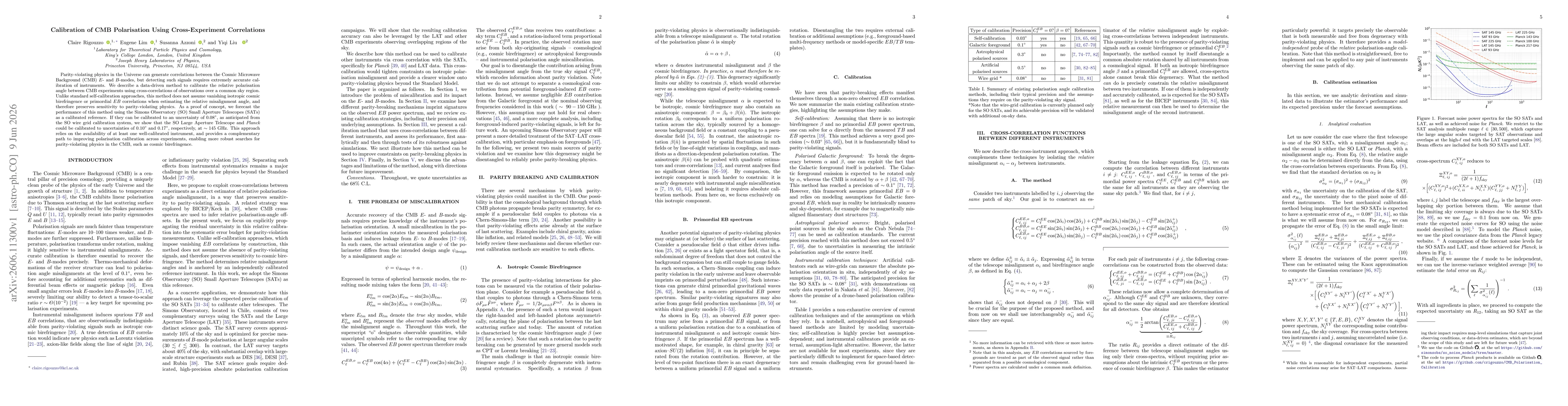 Thumbnail for Calibration of CMB Polarisation Using Cross-Experiment Correlations