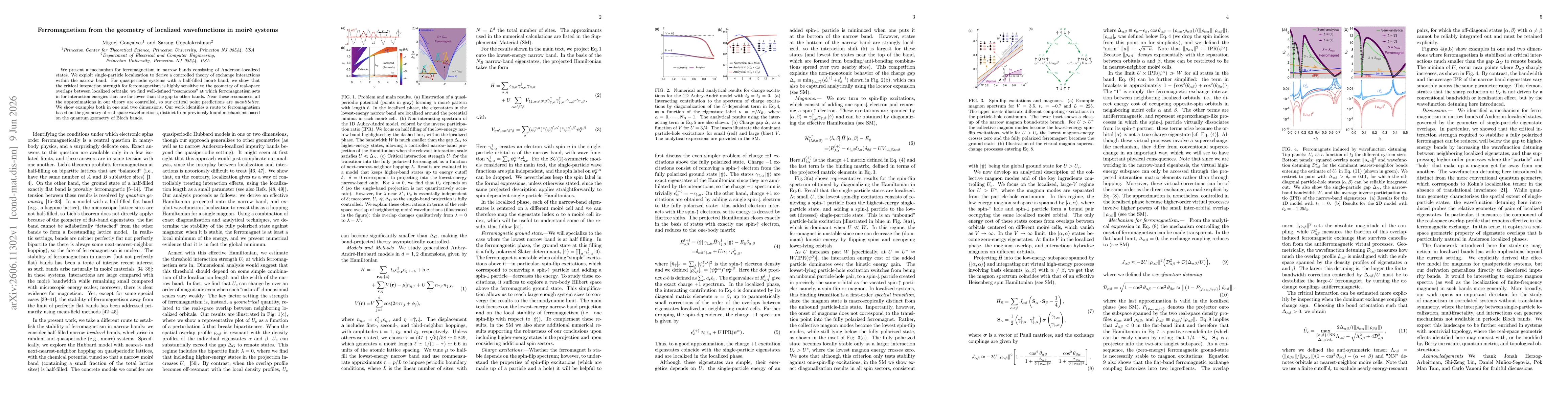 Thumbnail for Ferromagnetism from the geometry of localized wavefunctions in moiré systems