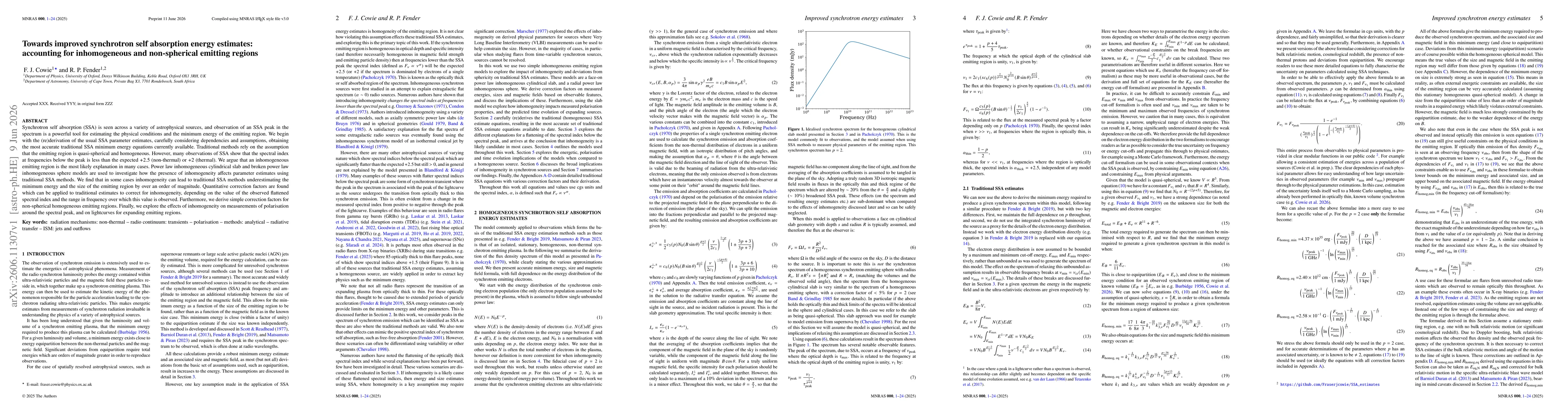 Thumbnail for Towards improved synchrotron self absorption energy estimates: accounting for inhomogeneous and non-spherical emitting regions