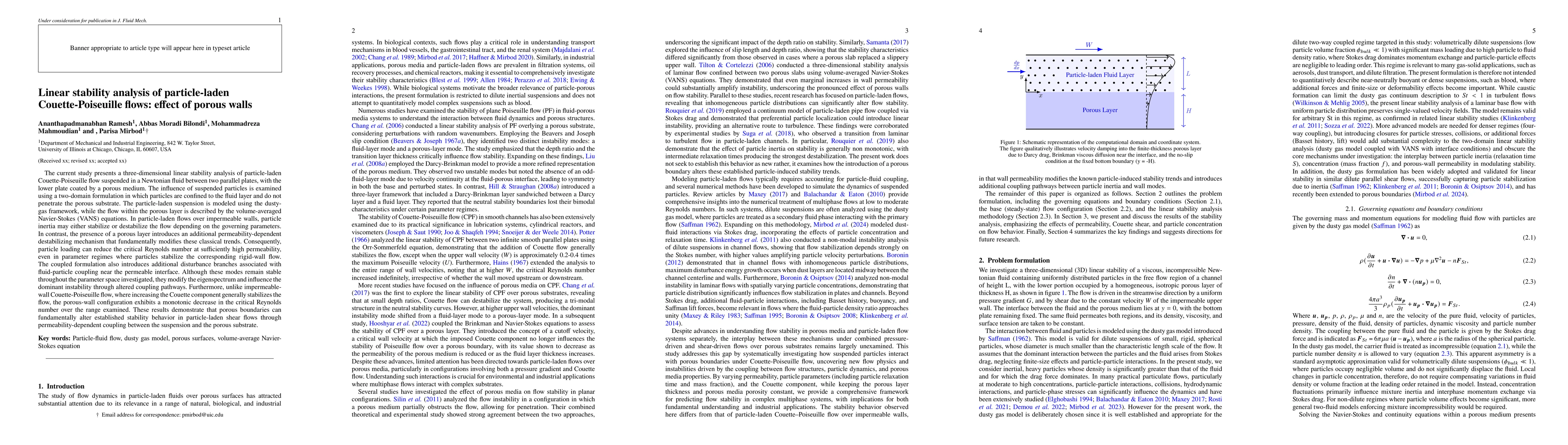 Thumbnail for Linear stability analysis of particle-laden Couette-Poiseuille flows: effect of porous walls