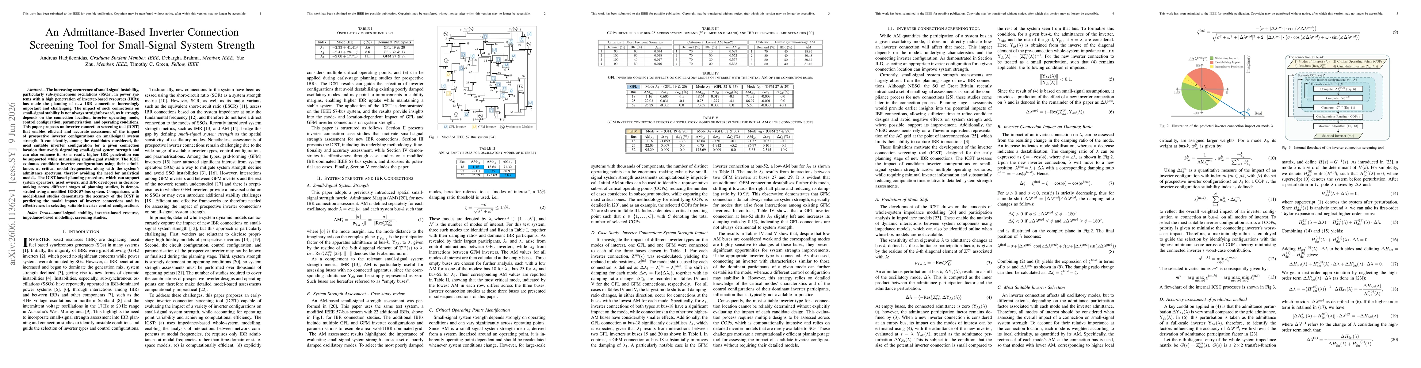 Thumbnail for An Admittance-Based Inverter Connection Screening Tool for Small-Signal System Strength