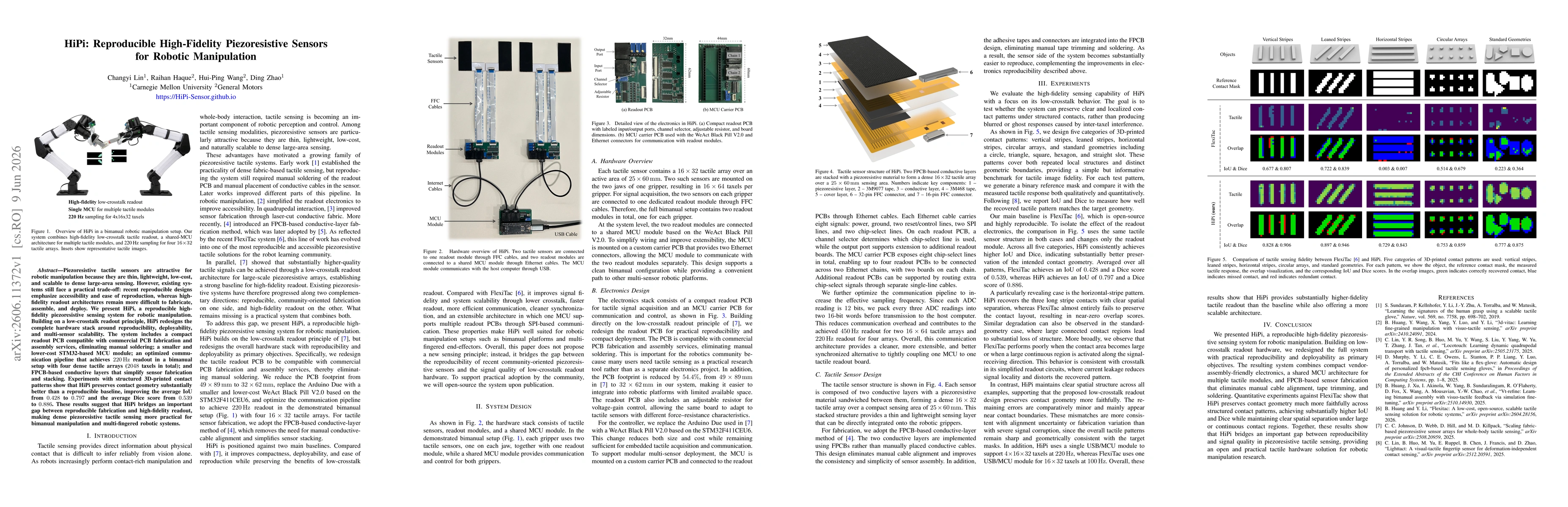 Thumbnail for HiPi: Reproducible High-Fidelity Piezoresistive Sensors for Robotic Manipulation
