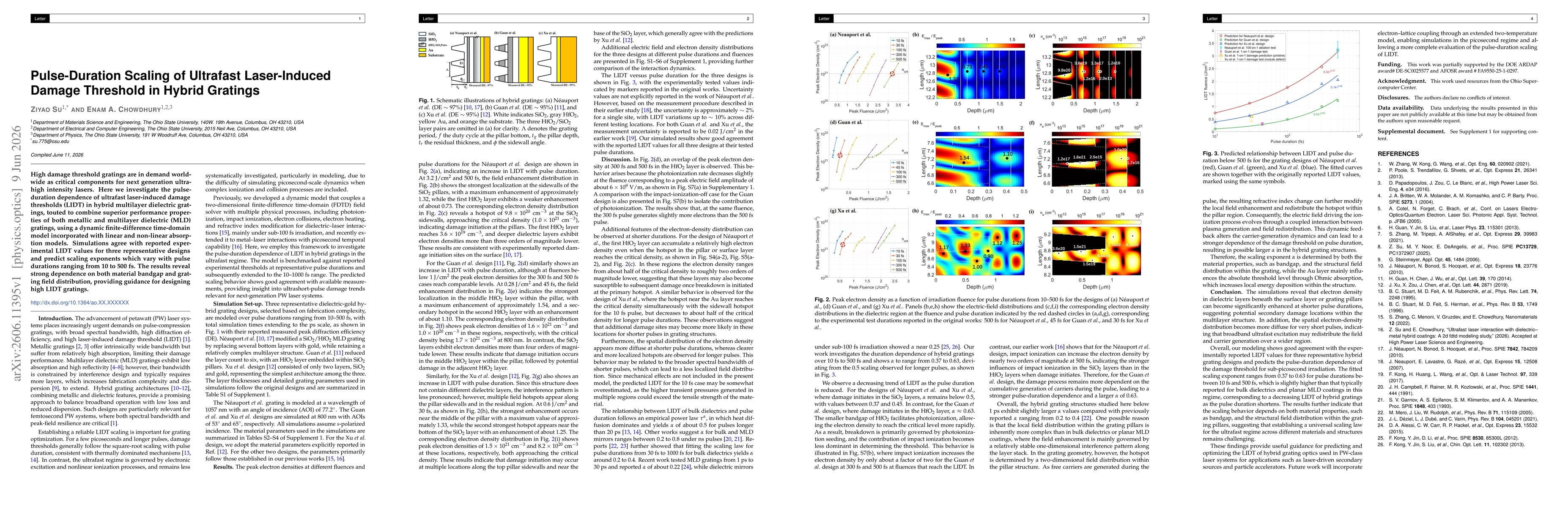 Thumbnail for Pulse-Duration Scaling of Ultrafast Laser-Induced Damage Threshold in Hybrid Gratings