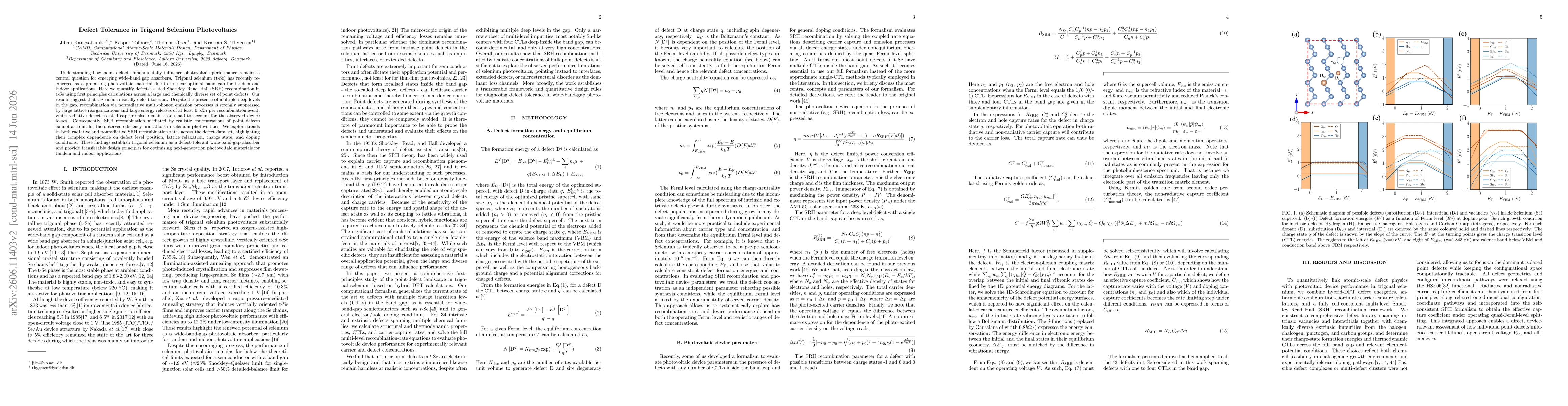 Thumbnail for Defect Tolerance in Trigonal Selenium Photovoltaics