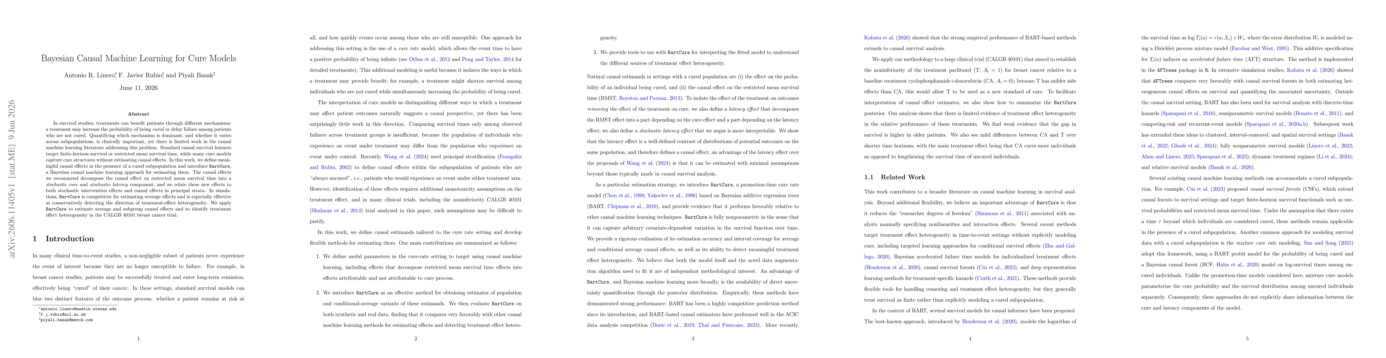 Thumbnail for Bayesian Causal Machine Learning for Cure Models
