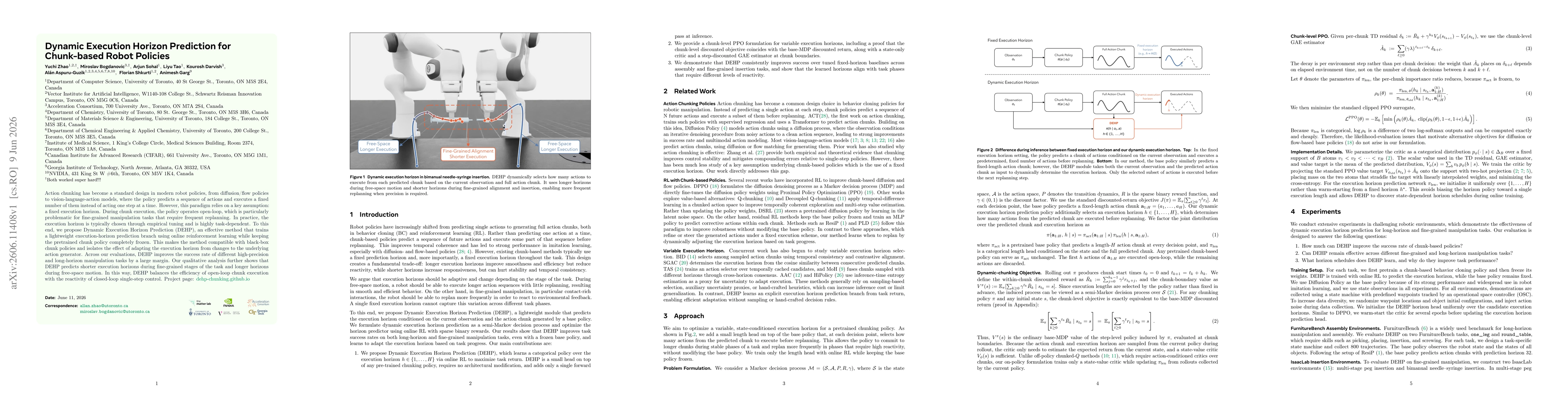 Thumbnail for Dynamic Execution Horizon Prediction for Chunk-based Robot Policies