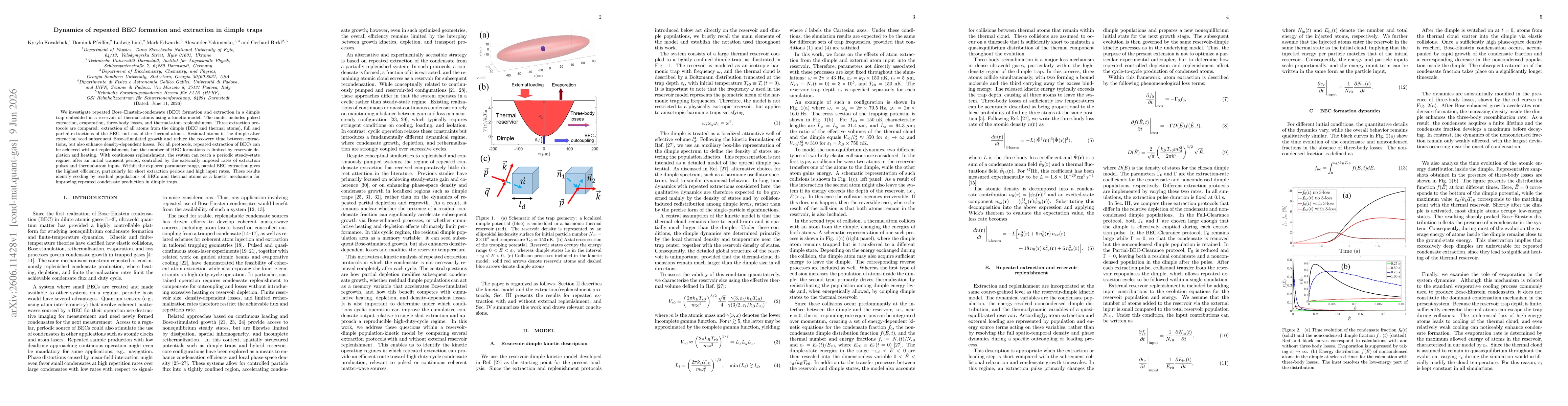 Thumbnail for Dynamics of repeated BEC formation and extraction in dimple traps
