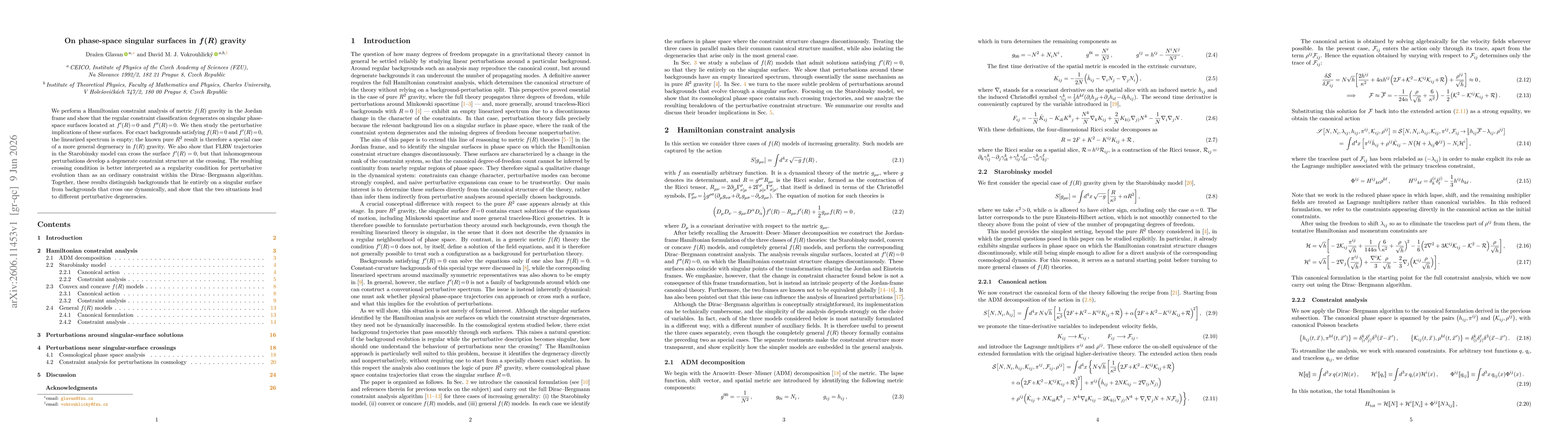 Thumbnail for On phase-space singular surfaces in $f(R)$ gravity