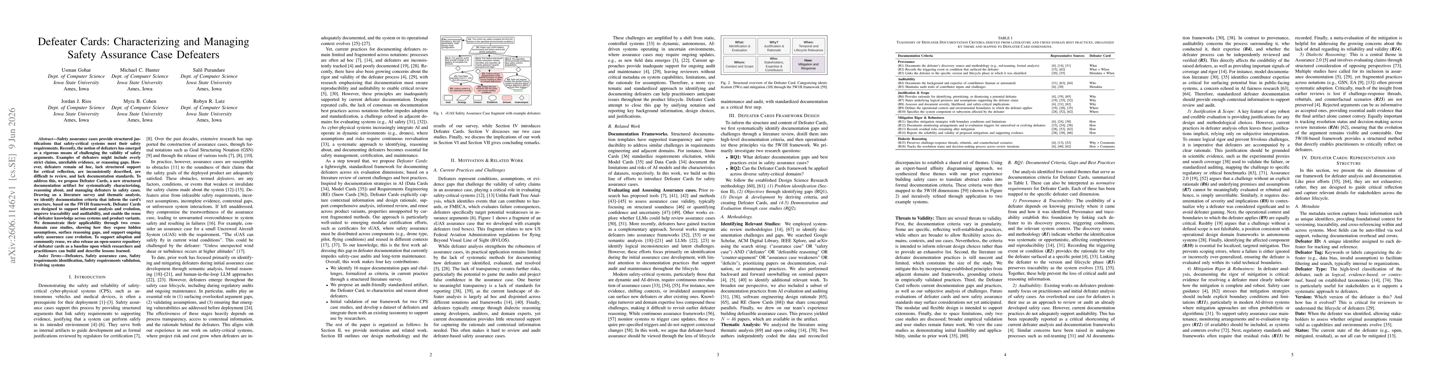 Thumbnail for Defeater Cards: Characterizing and Managing Safety Assurance Case Defeaters