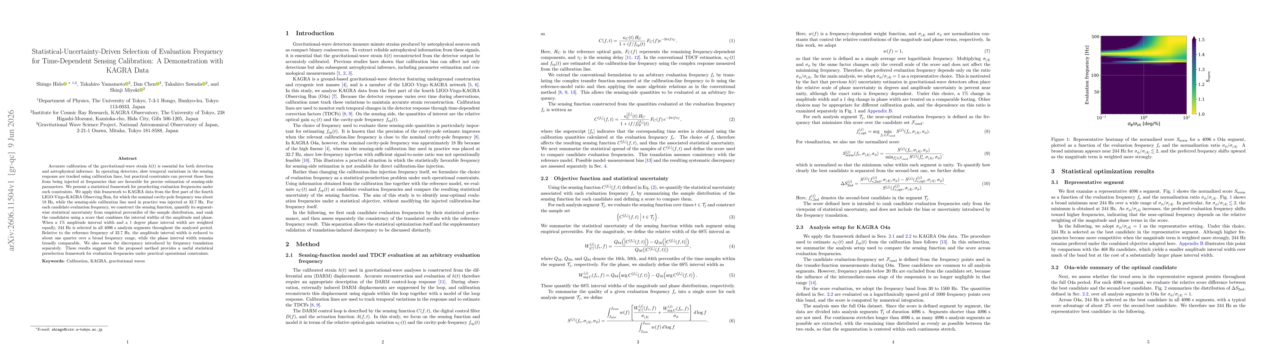 Thumbnail for Statistical-Uncertainty-Driven Selection of Evaluation Frequency for Time-Dependent Sensing Calibration: A Demonstration with KAGRA Data